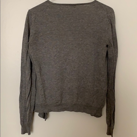 J.Crew Gray Ruffle Cardigan - Picture 2 of 6